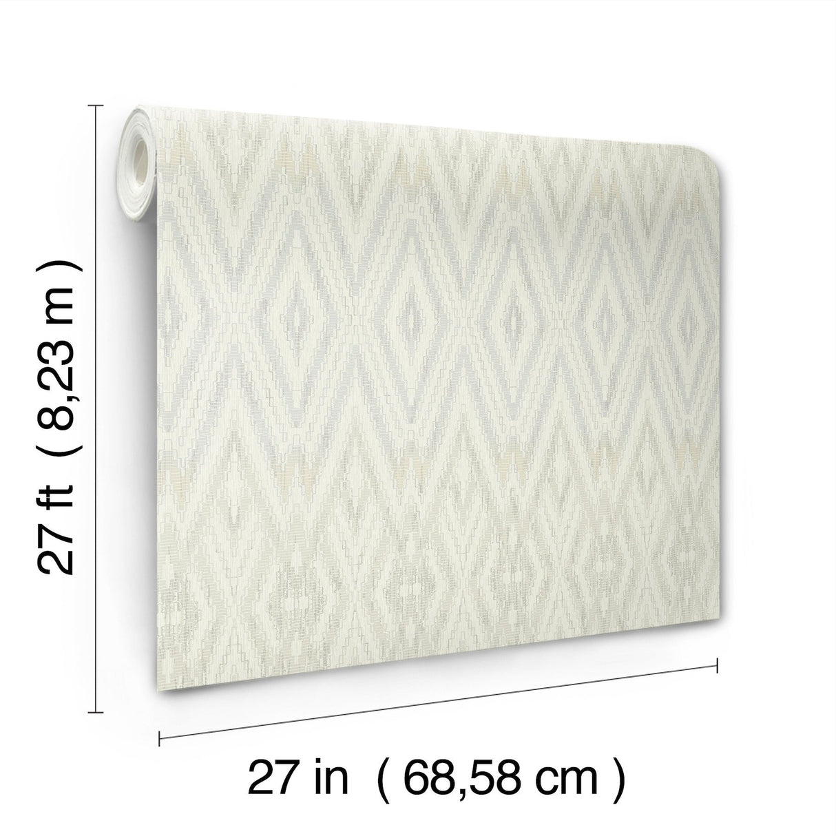 Diamond Marquise Blue & Neutral Ikat Geometric Wallpaper - York EV3914