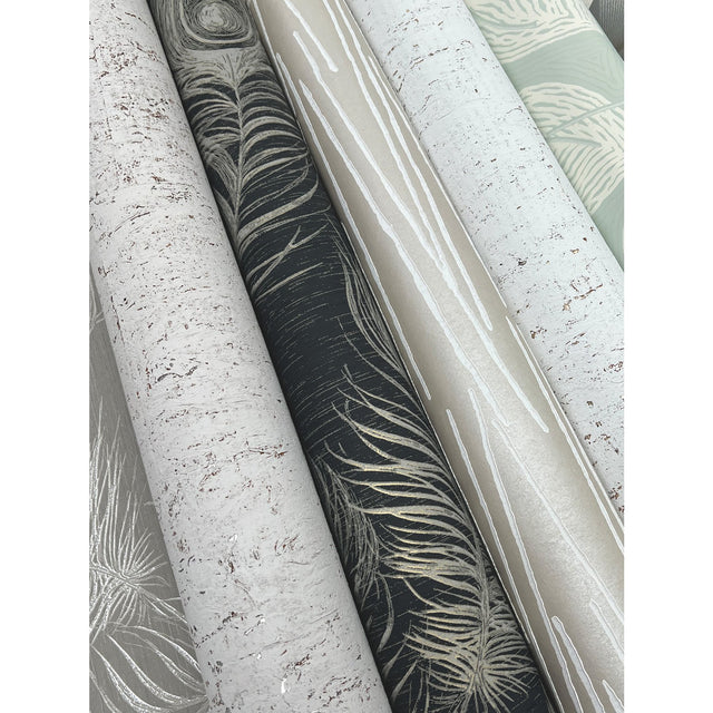 Contoured Leaves Green Wallpaper with Sculptured Finishes Pattern - York EV3921