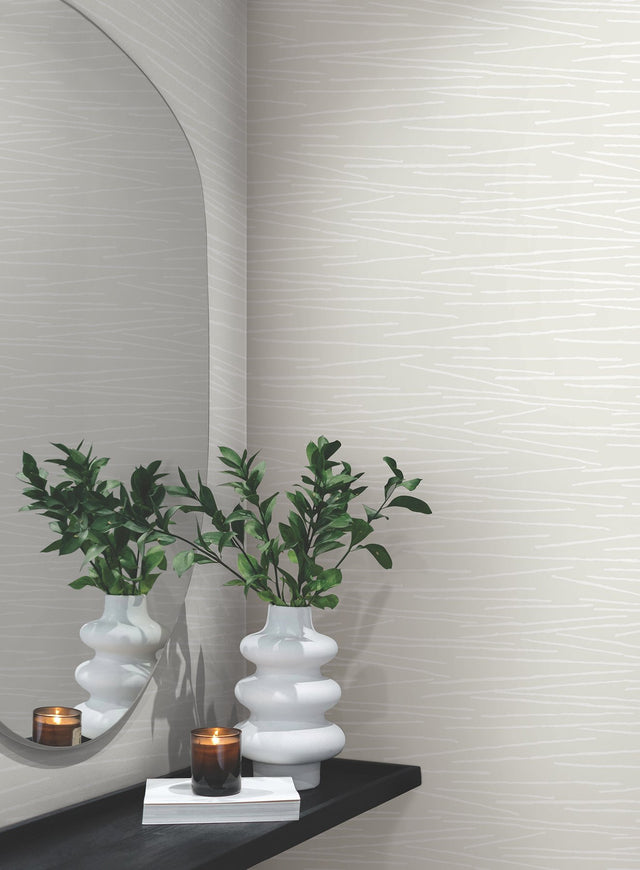 Line Horizon Pearl Wallpaper with Pearlescent Abstract Linear Pattern - York EV3930