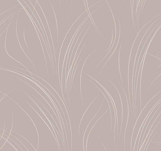 Graceful Wisp Lavender Wallpaper with Metallic Grasses Motif - York EV3935