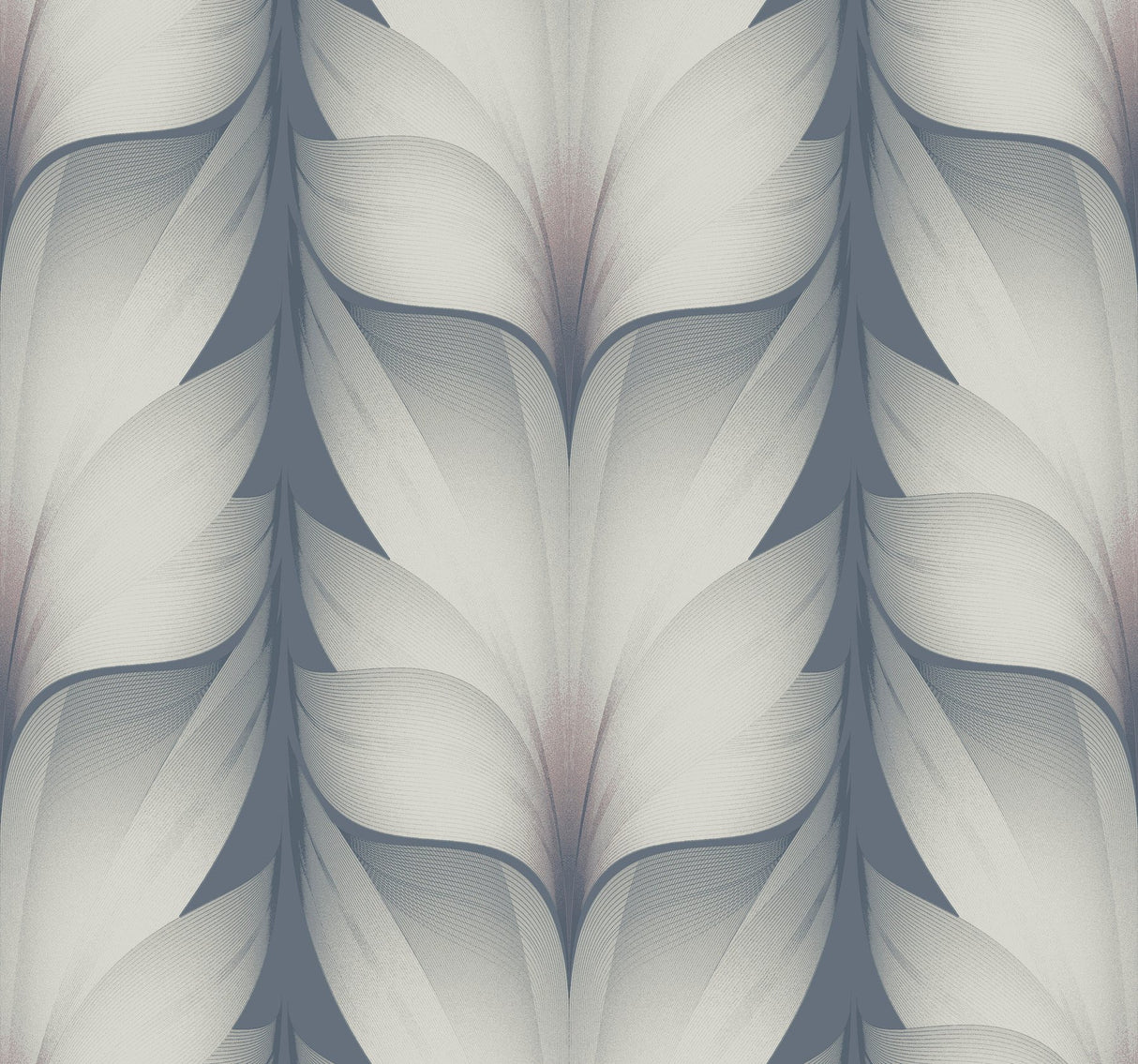 Lotus Light Stripe Steel Wallpaper with Organic Petal Stripe Motif - York EV3951