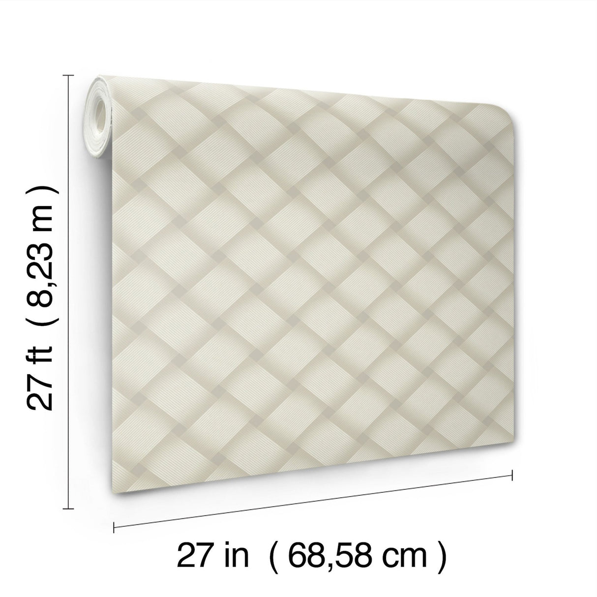 Bayside Basket Weave Neutral Wallpaper with Large Weave Pattern - York EV3967