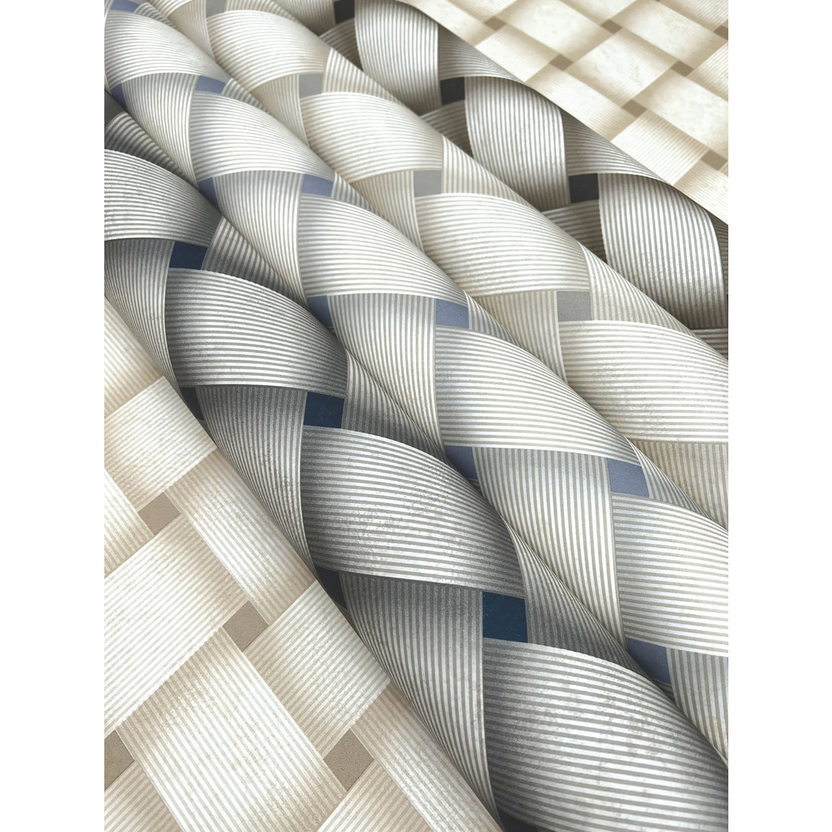 Bayside Basket Weave Navy Wallpaper with Woven Basket Weave Pattern - York EV3969