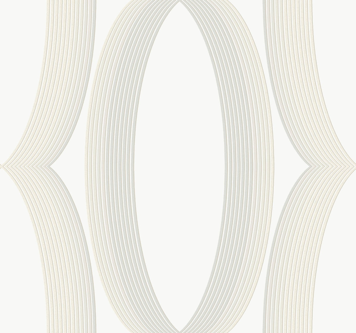 Progression Ogee White Geometric Non Woven Wallpaper - York EV3981