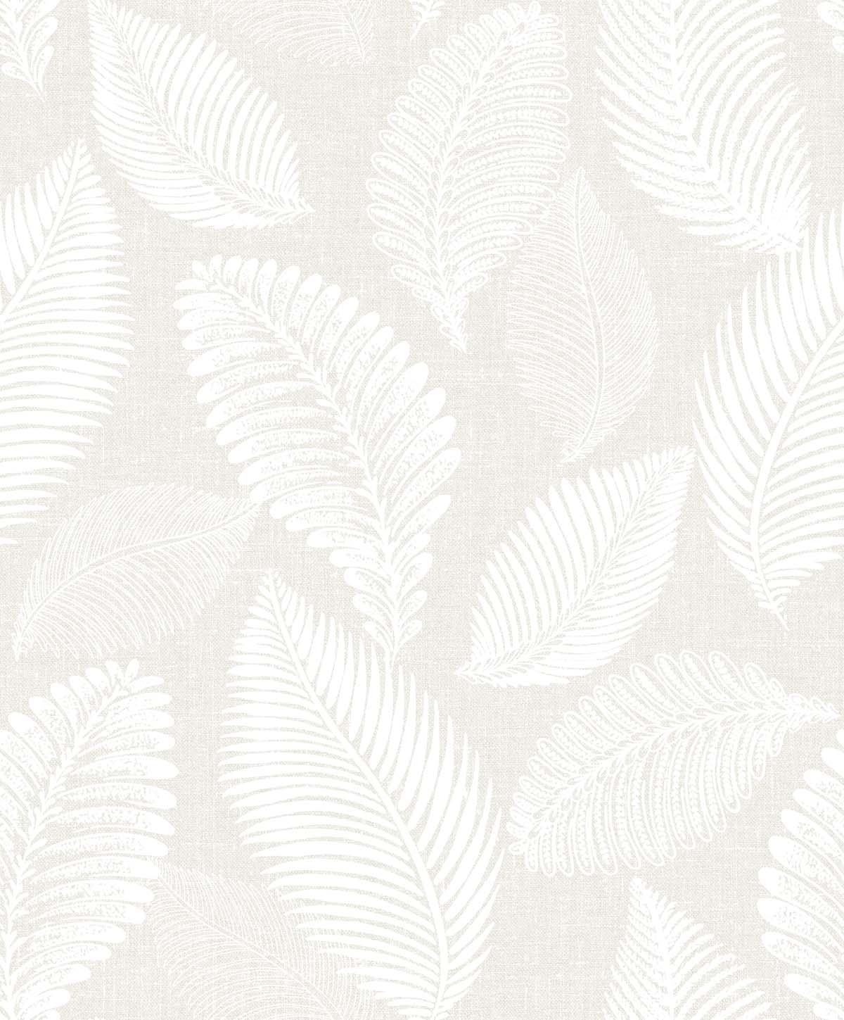 Tossed Leaves wallpaper in Cool Linen with matte botanical leaf design