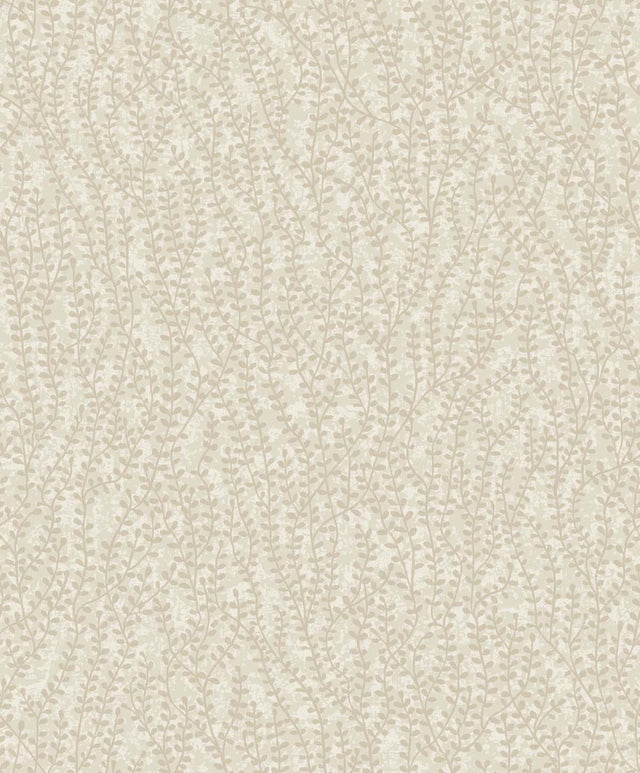 Seaweed Beaded Branches wallpaper in Organic Silk featuring a delicate beaded botanical branch pattern with a soft metallic sheen.