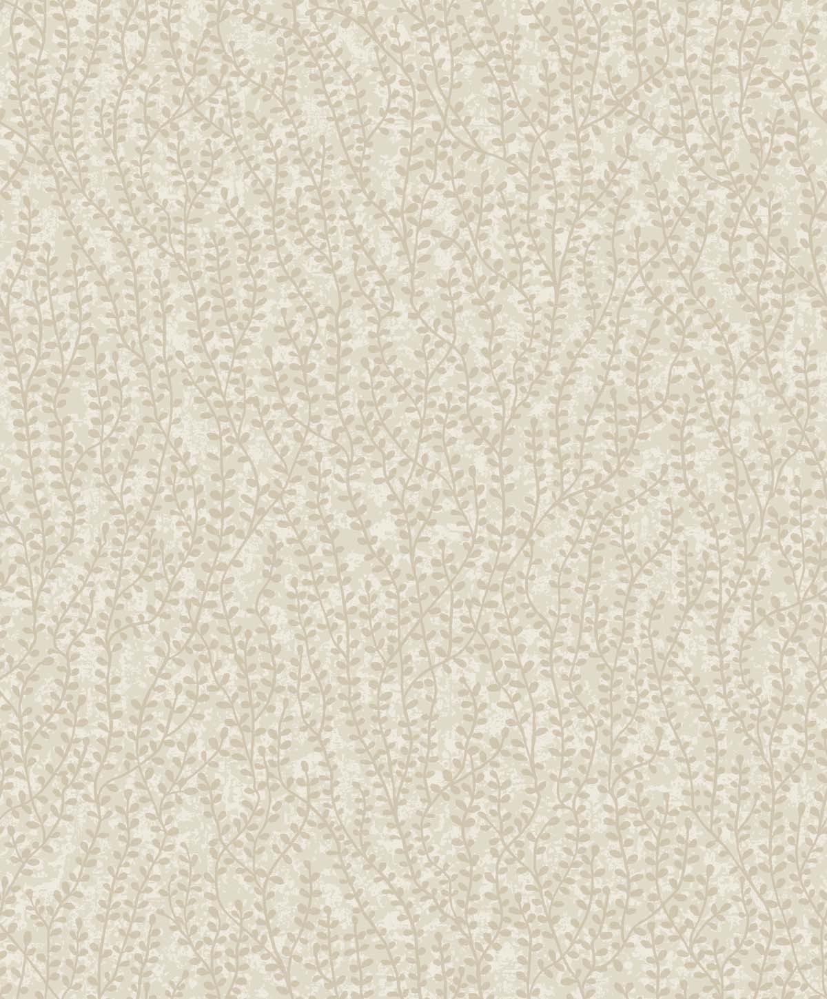 Seaweed Beaded Branches wallpaper in Organic Silk featuring a delicate beaded botanical branch pattern with a soft metallic sheen.