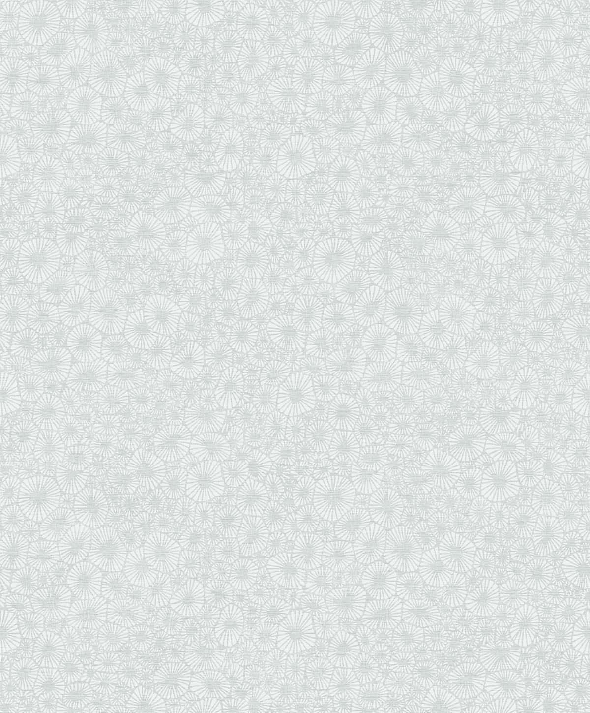 Windham Shells wallpaper in Grey Pearl with subtle metallic abstract shell burst pattern