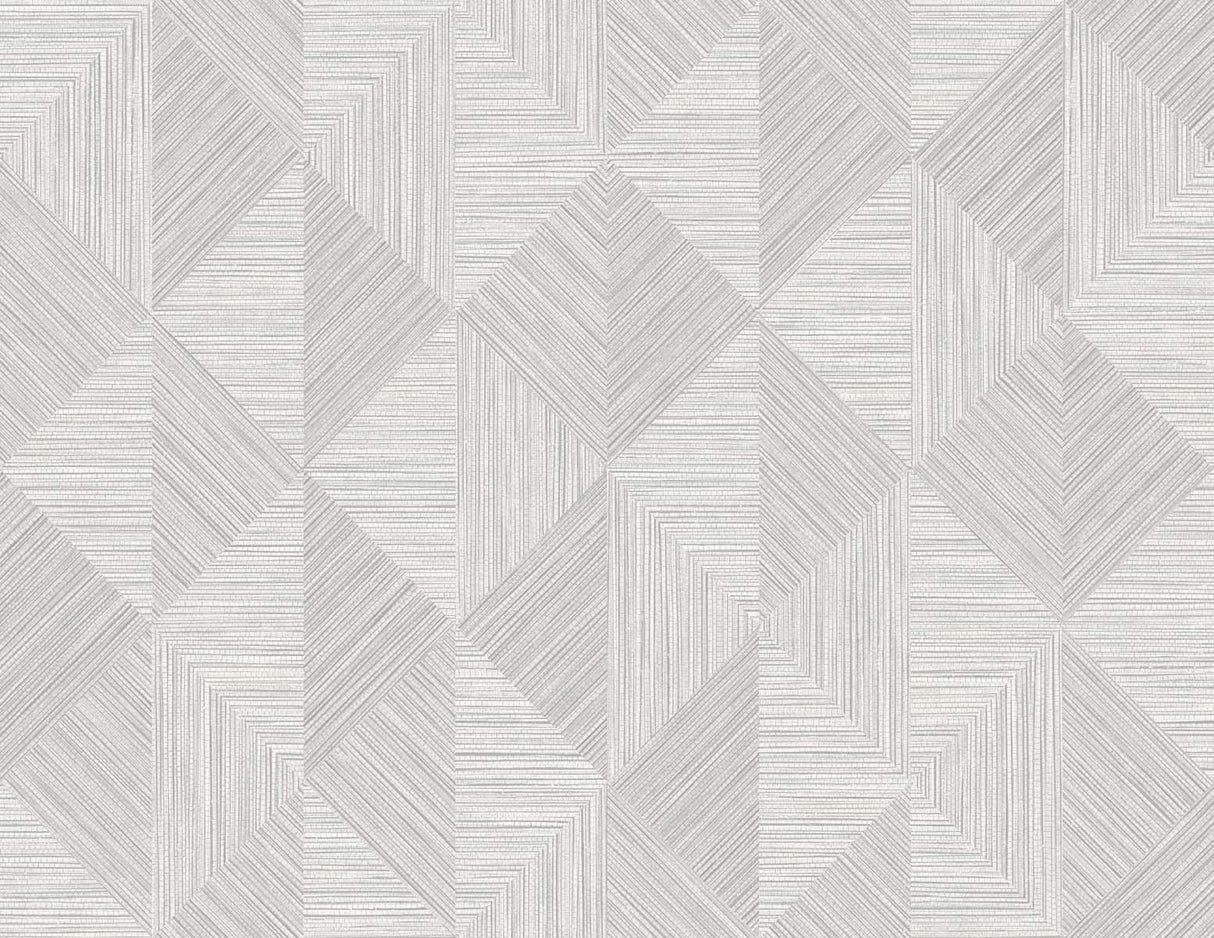 Diamond Inlay geometric wallpaper in Dove Wing (grey) with a matte finish