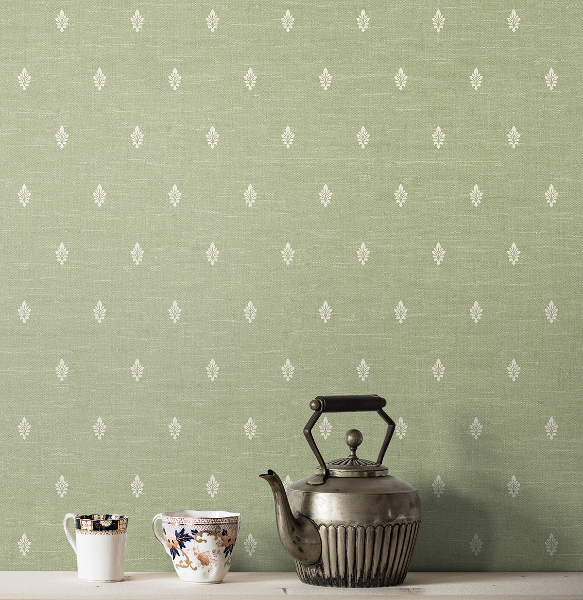 Petite Feuille Sprig Pomme by French Country Floral Sprig Wallpaper – Seabrook Designs FC60604