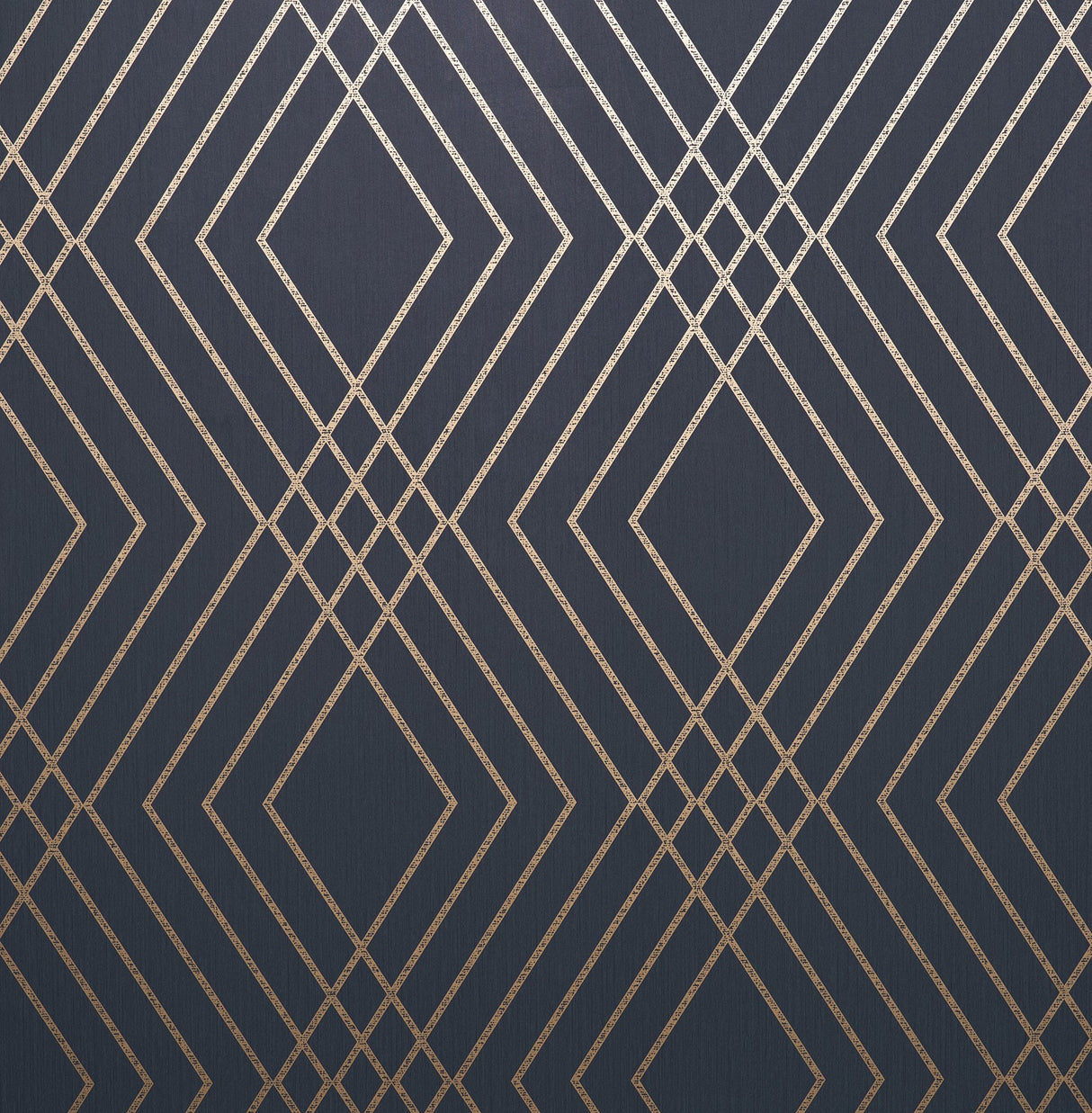 Shard Navy Trellis Wallpaper with Glam Geometric Trellis Pattern - Fine Decor FD42605