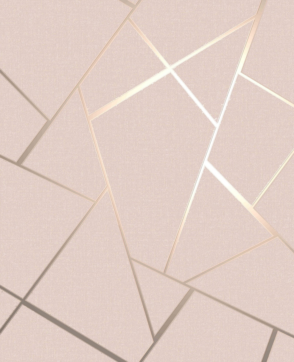 Quartz Blush Fractal Geometric Wallpaper with Metallic Glam Finish - Fine Decor FD42682