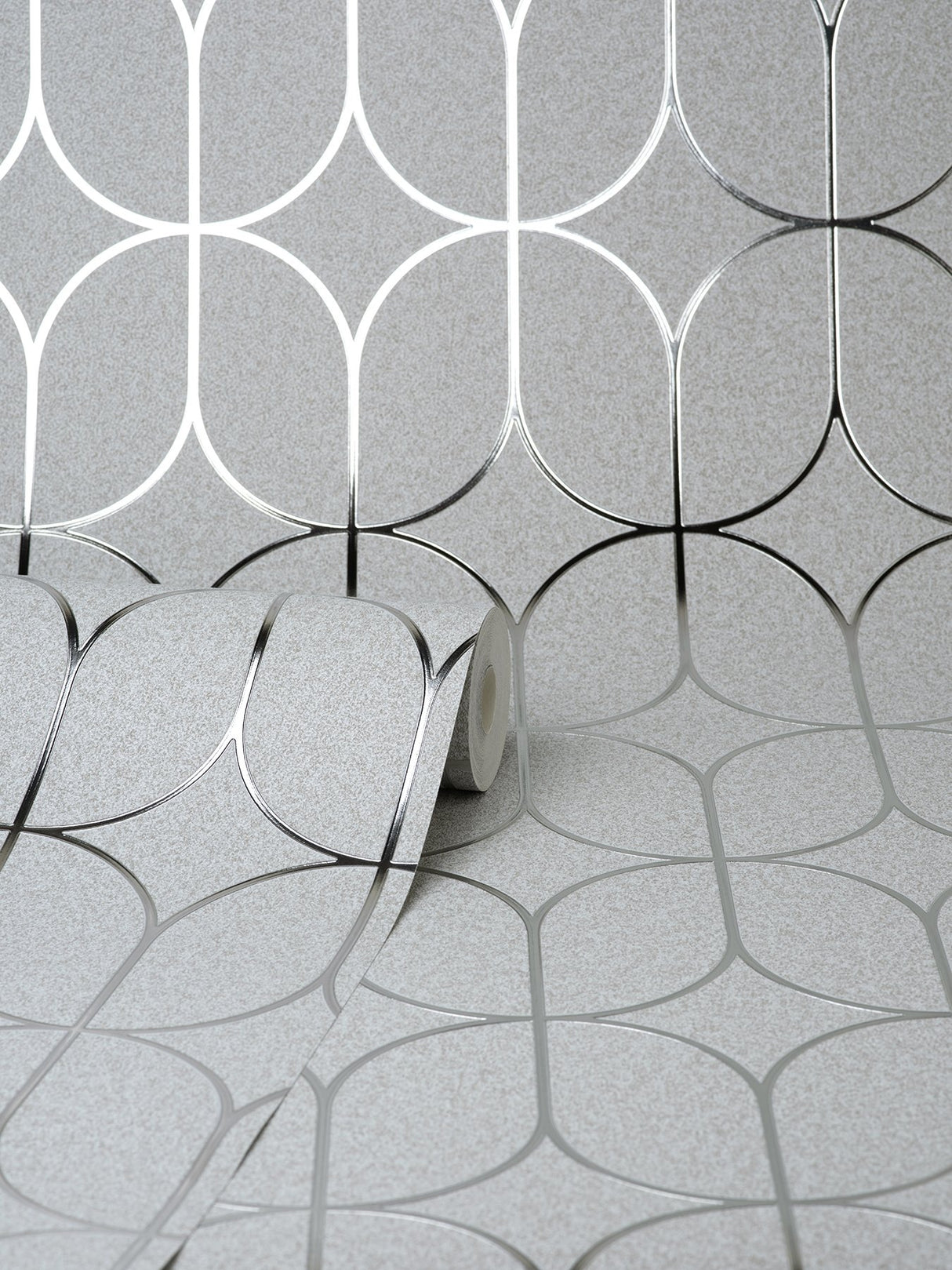 Raye Silver Rosco Trellis Wallpaper