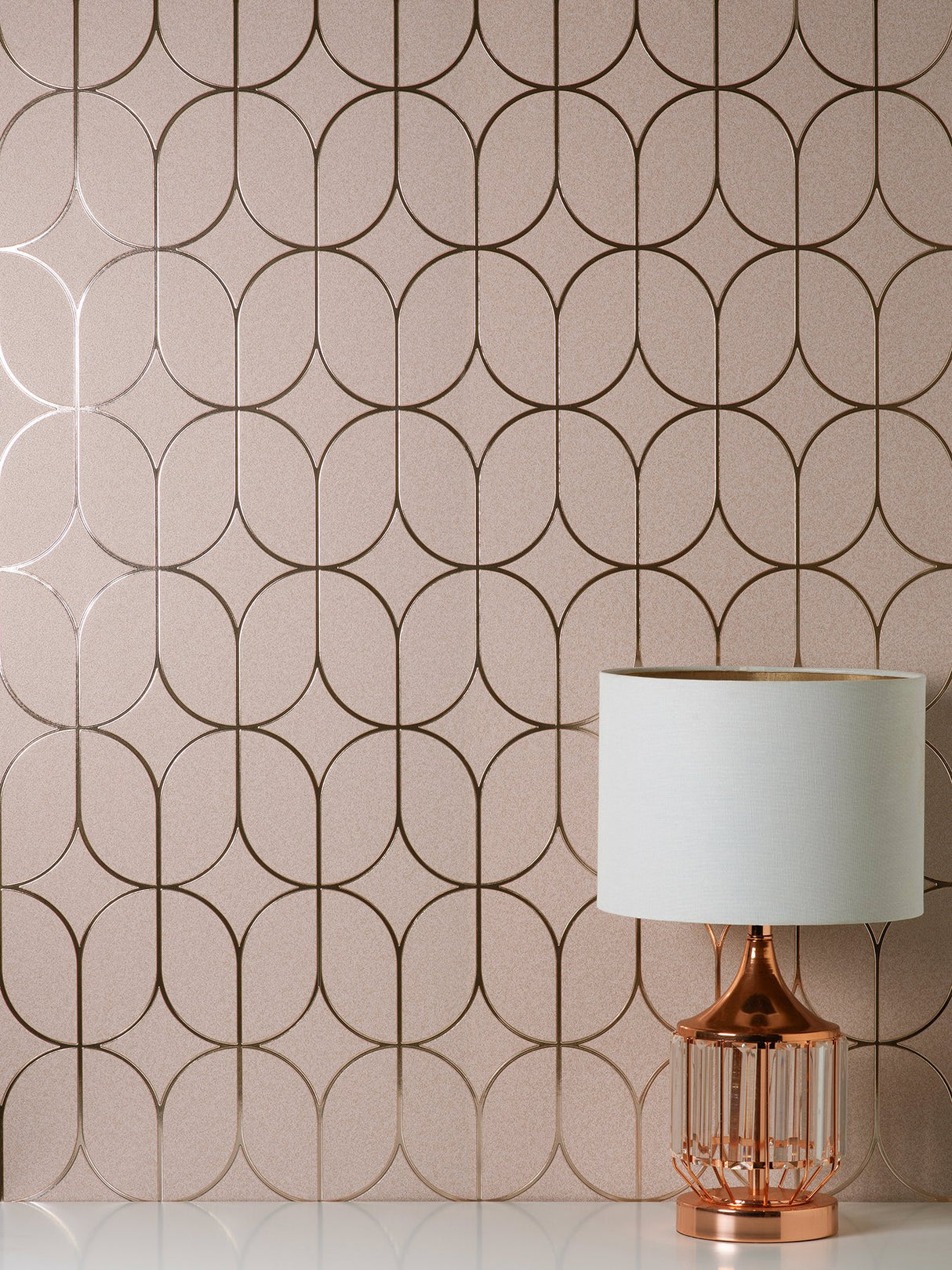 Raye Pink Rosco Trellis Wallpaper