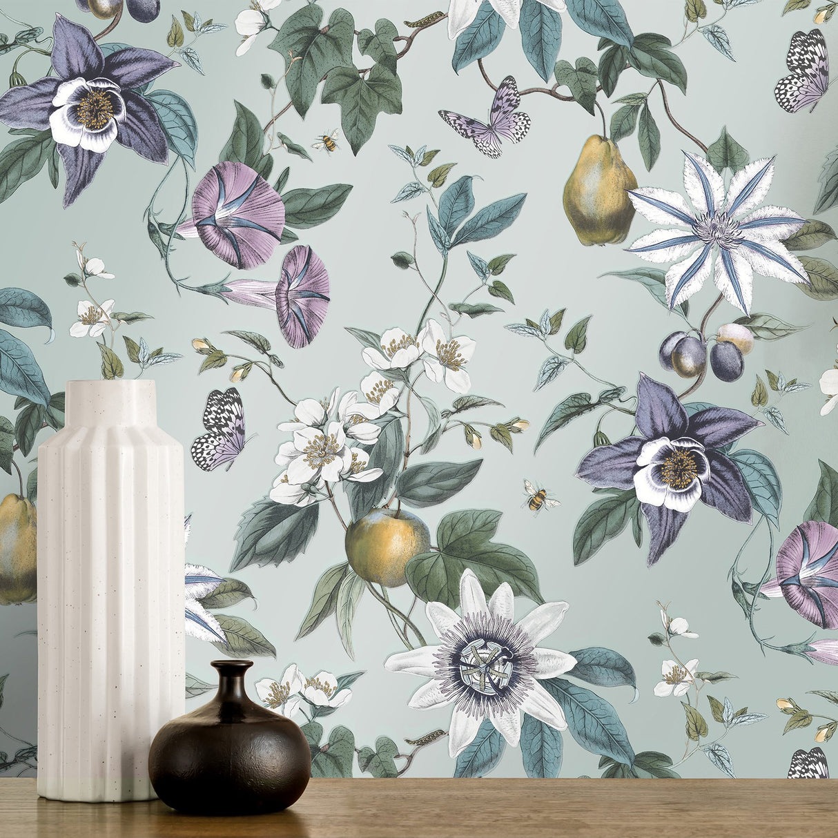 Sierra Sage Floral Wallpaper with Botanical Flowers and Modern Style - Fine Decor FD43061