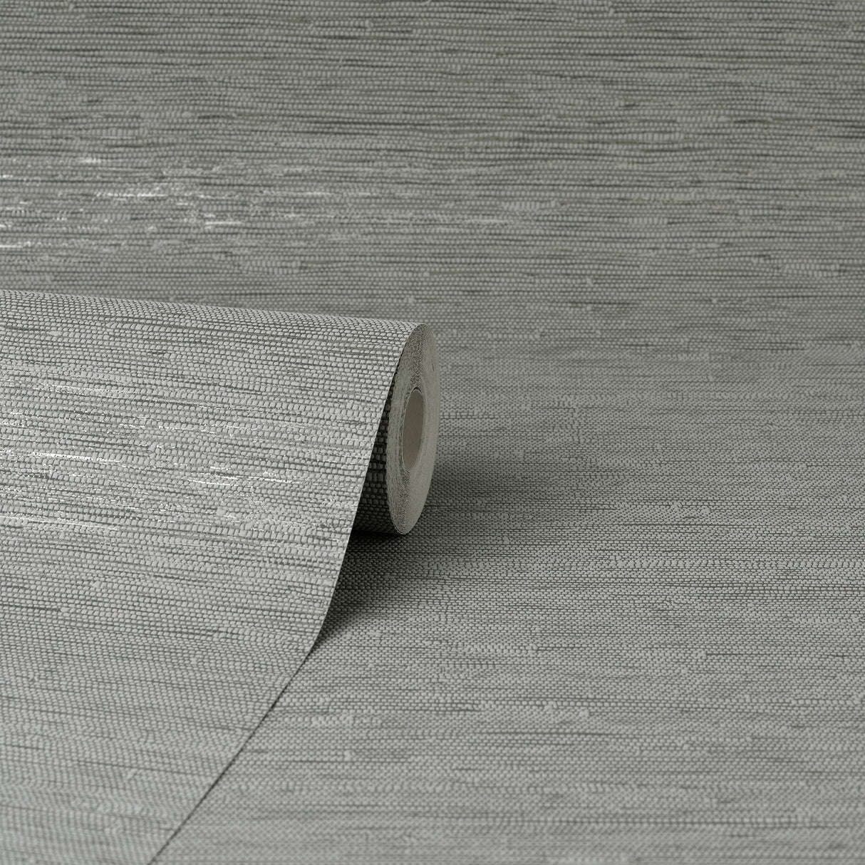 Mephi Grey Faux Grasscloth Textured Vinyl Wallpaper - Fine Decor FD43155