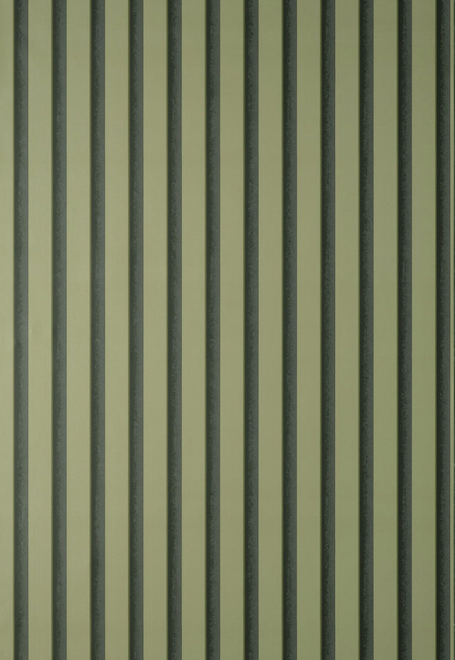 Reggie Olive Vertical Slats Wallpaper with Stripes Feature Wall - Fine Decor FD43289