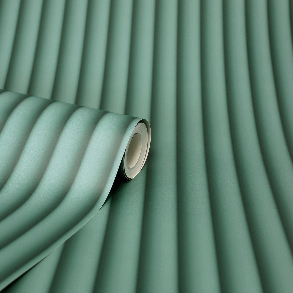Raiden Sea Green by Fine Decor Ribbed Panel Wallpaper – Brewster Home Fashions FD43340