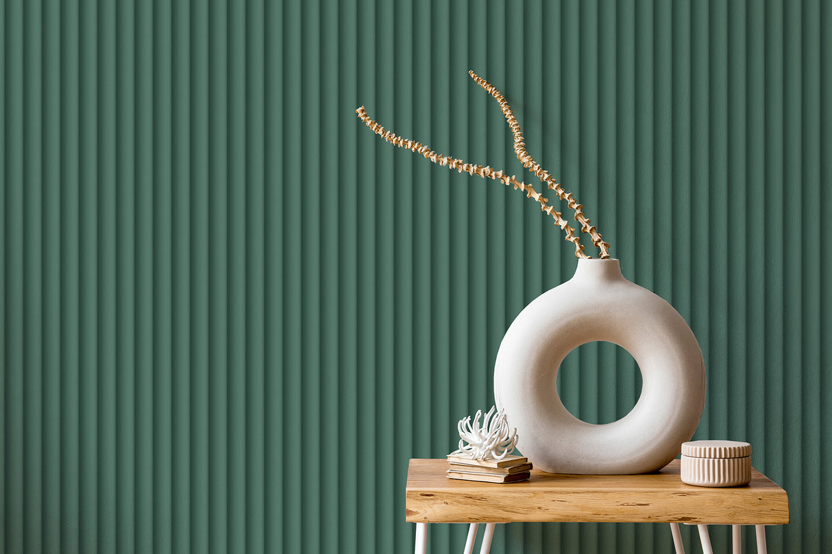 Raiden Sea Green by Fine Decor Ribbed Panel Wallpaper – Brewster Home Fashions FD43340