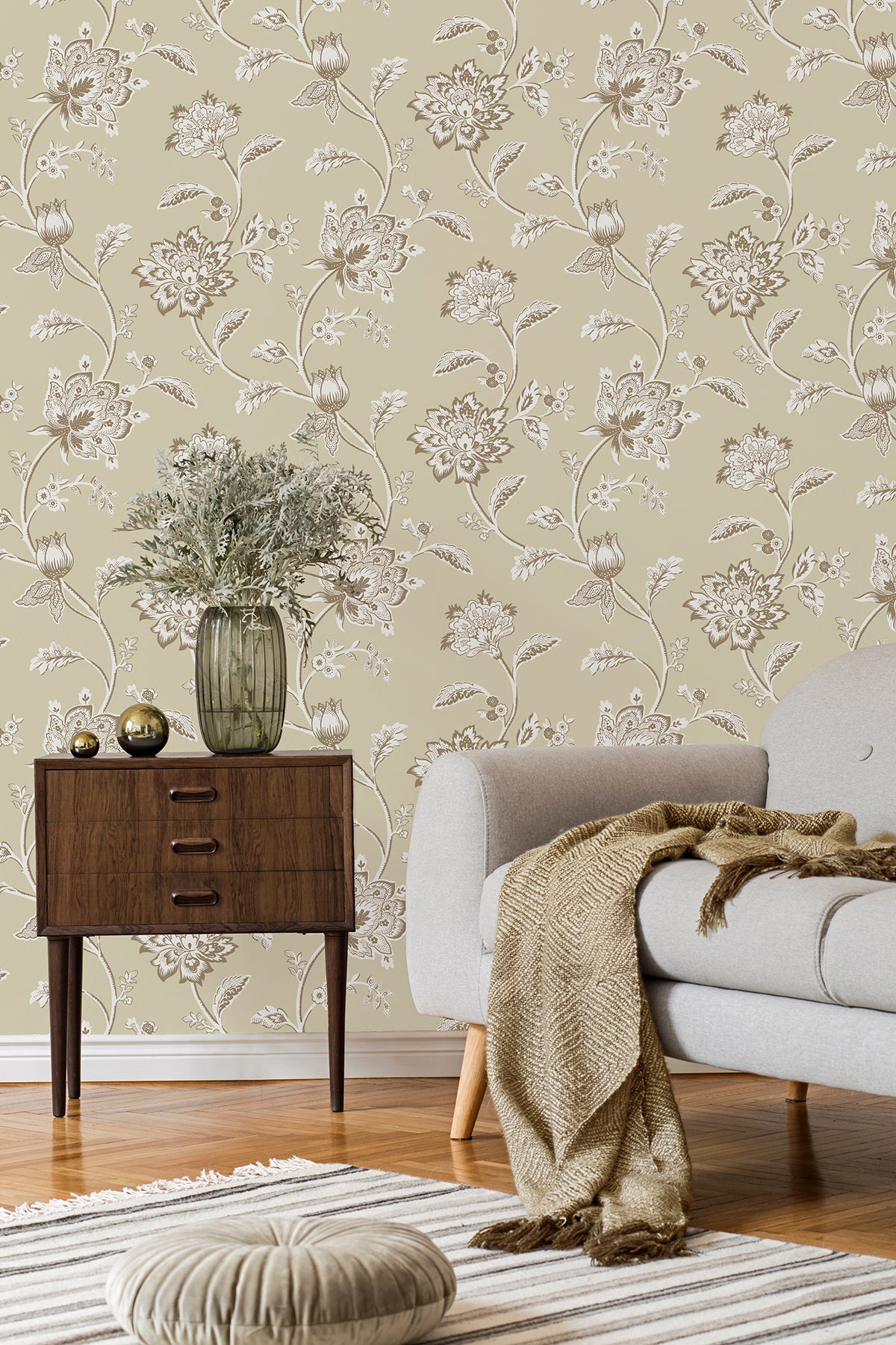 Juliette Light Yellow by Fine Decor Jacobean Wallpaper – Brewster Home Fashions FD43452