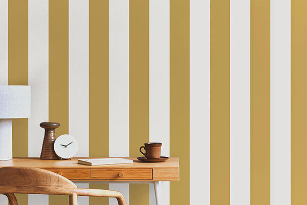 Tavish Mustard by Fine Decor Stripe Wallpaper – Brewster Home Fashions FD43455