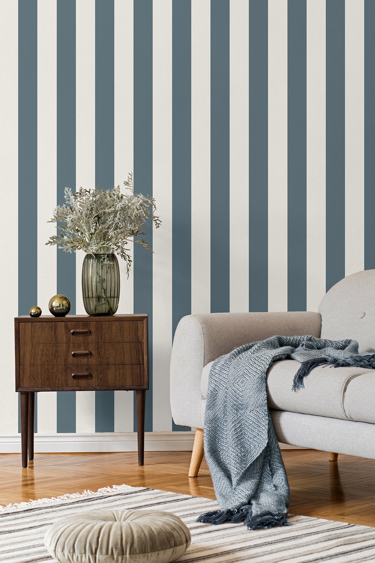 Tavish Blue by Fine Decor Stripe Wallpaper – Brewster Home Fashions FD43458