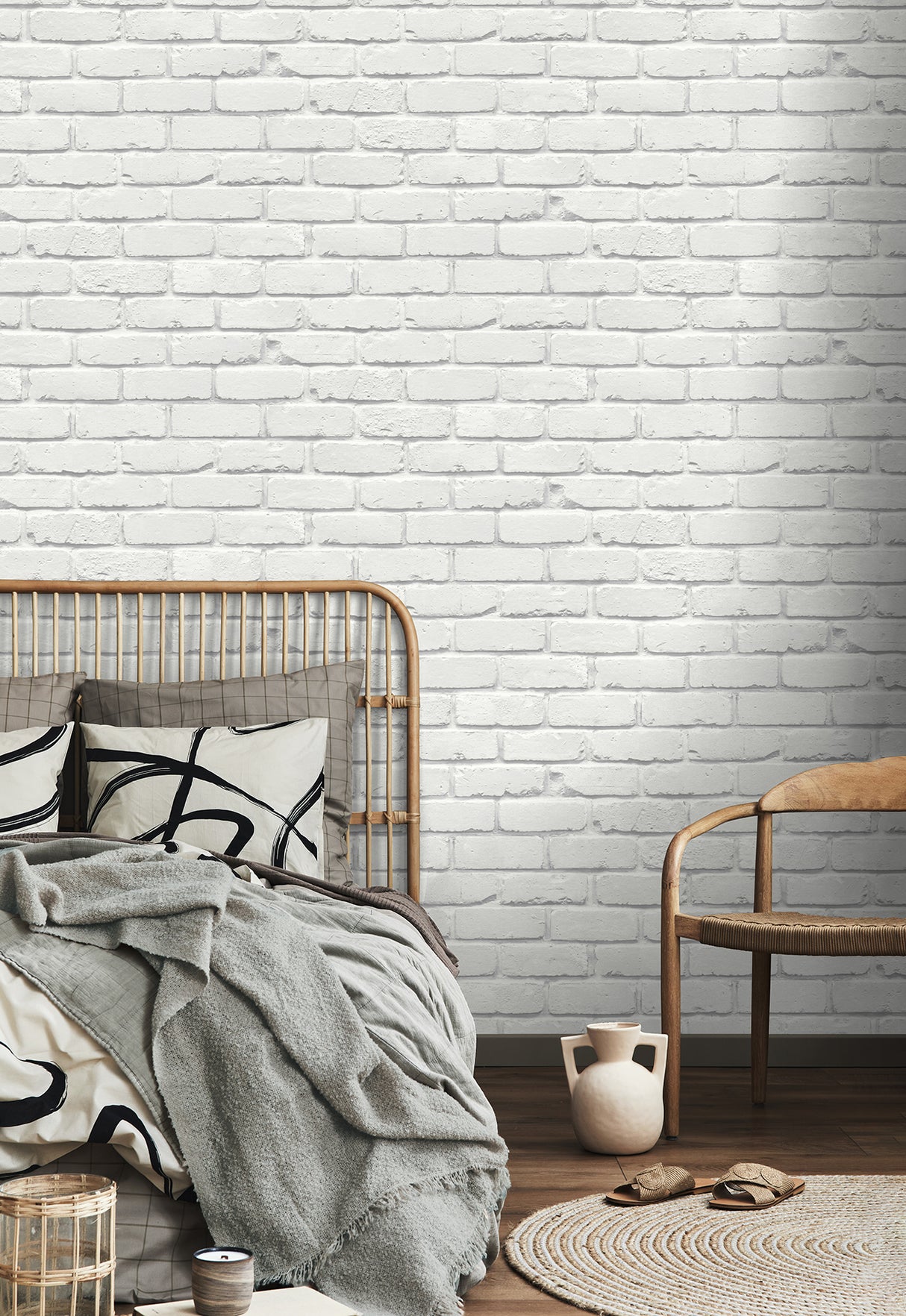 Alpin White by Fine Decor Painted Brick Wallpaper – Brewster Home Fashions FD43600