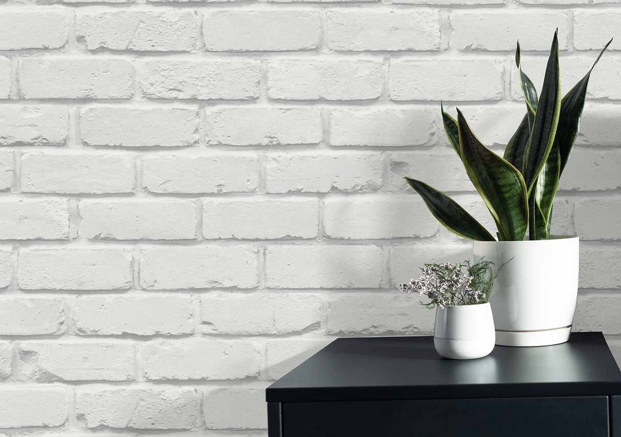 Alpin White by Fine Decor Painted Brick Wallpaper – Brewster Home Fashions FD43600