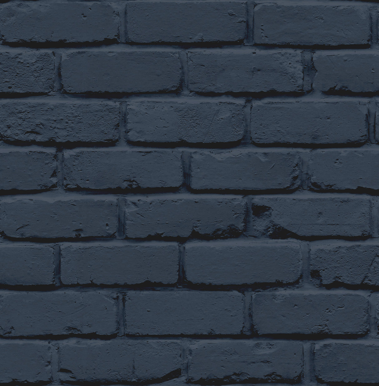 Alpin Navy Painted Brick wallpaper roll and room setting