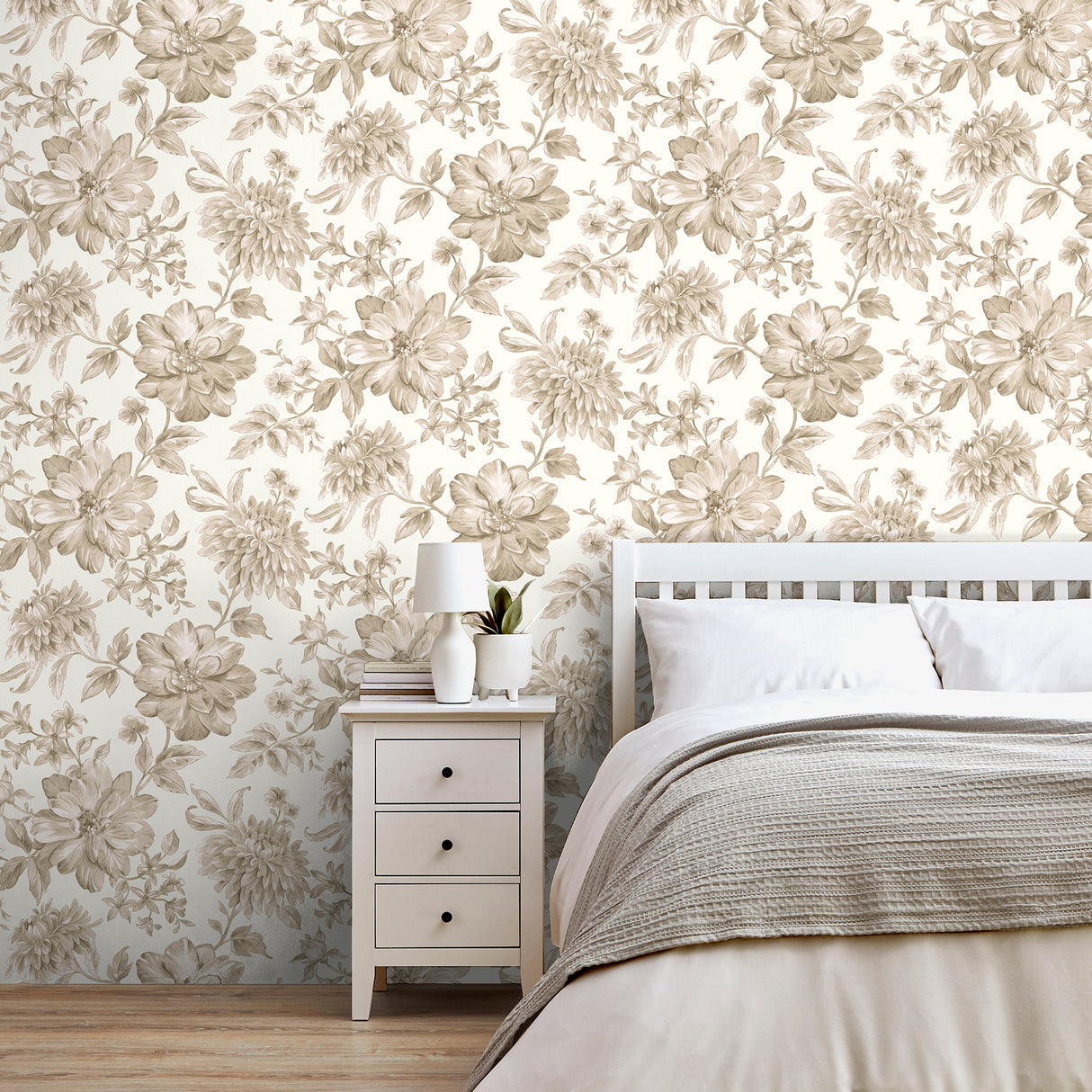 Gabriela Neutral by Fine Decor Floral Wallpaper – Brewster Home Fashions FD43611