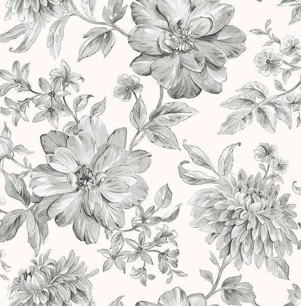 Gabriela Grey Floral Wallpaper – Fine Decor FD43612