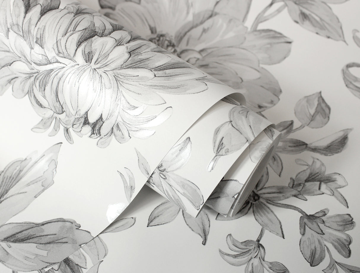 Gabriela Grey by Fine Decor Floral Wallpaper – Brewster Home Fashions FD43612