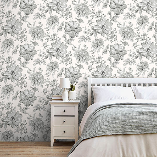 Gabriela Grey by Fine Decor Floral Wallpaper – Brewster Home Fashions FD43612