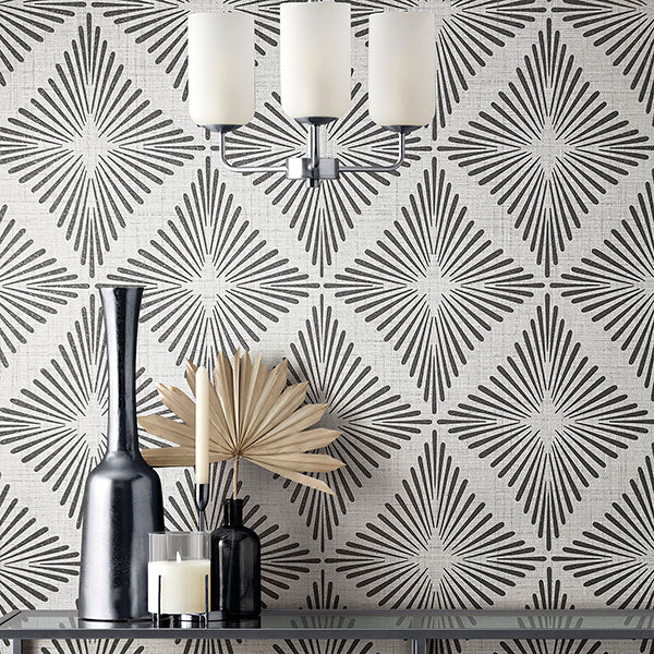 Denver Dark Grey by Fine Decor Starburst Wallpaper – Brewster FD43747