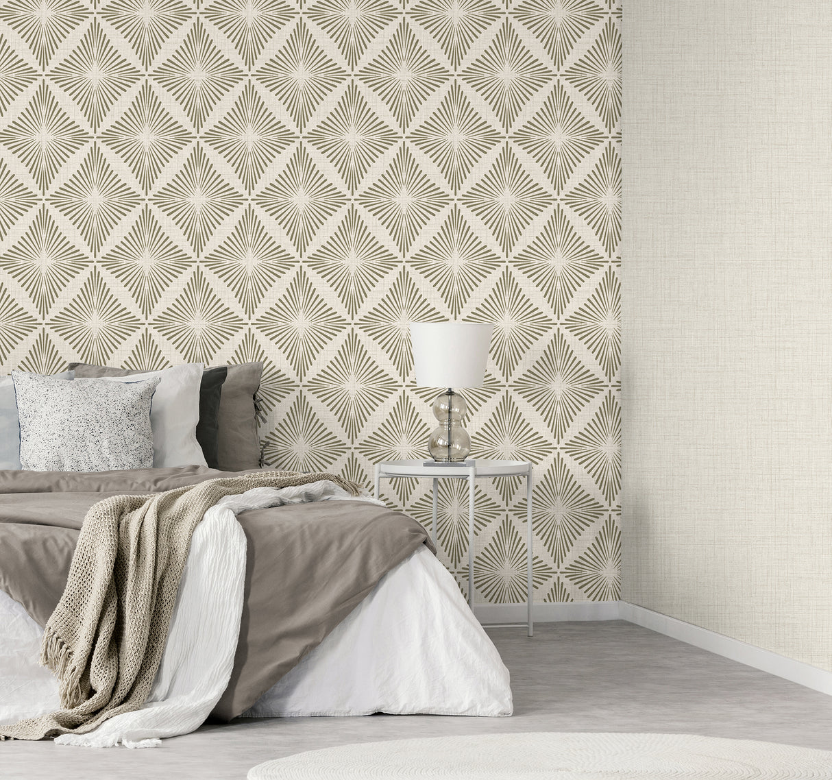 Denver Neutral by Fine Decor Starburst Vinyl Wallpaper – Brewster Home Fashions FD43749