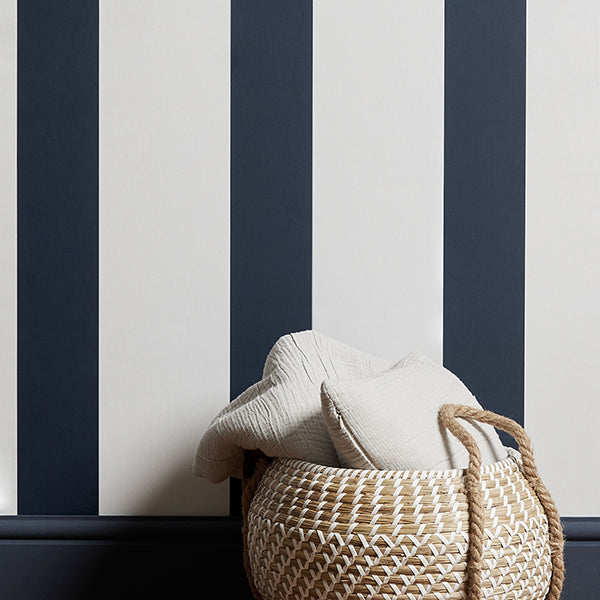 Tiago Blue Stripe by Fine Decor Stripes Wallpaper – Brewster Home Fashions FD43782