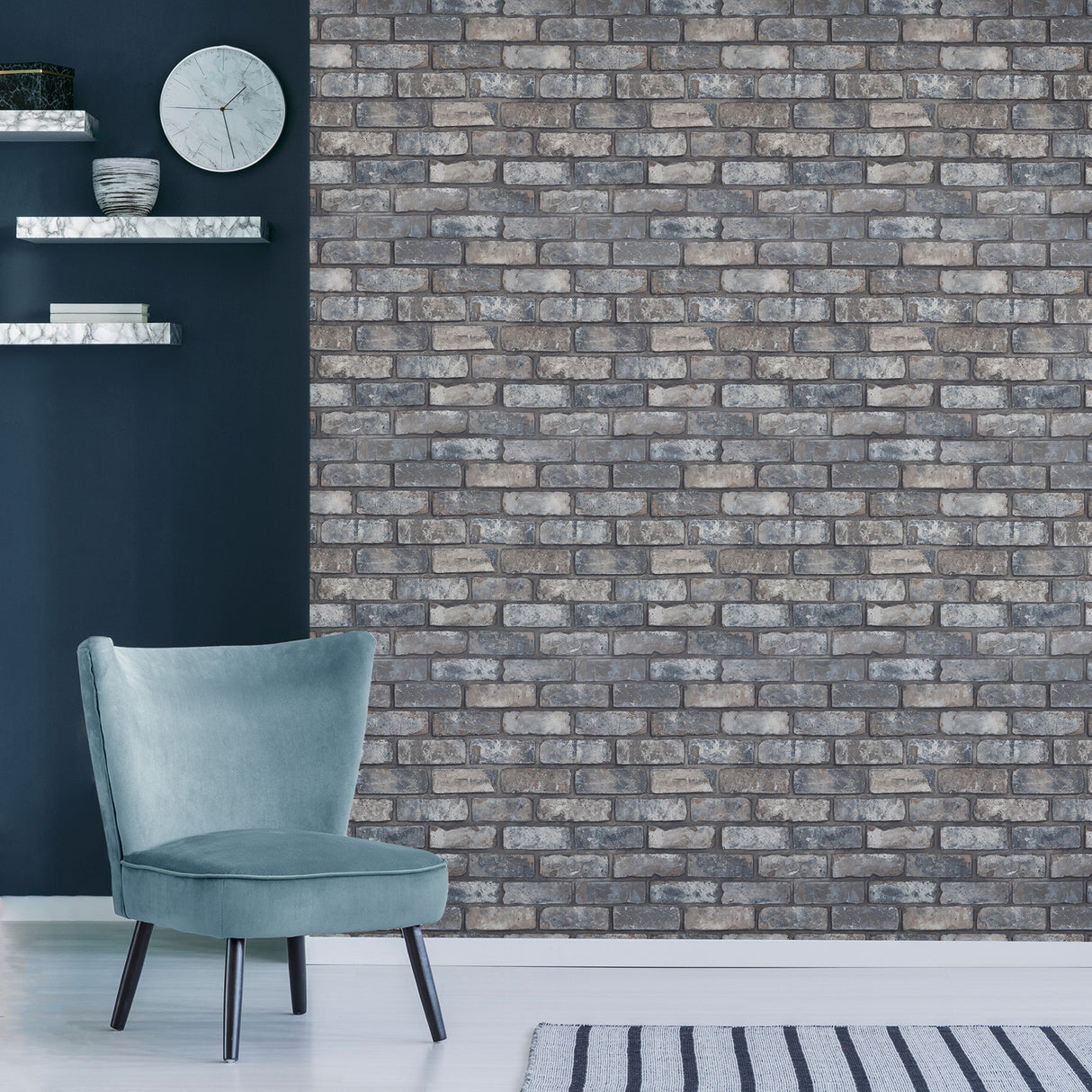 Darren Grey Loft Brick by Fine Decor Photorealistic Brick Wallpaper – Brewster Home Fashions FD43799