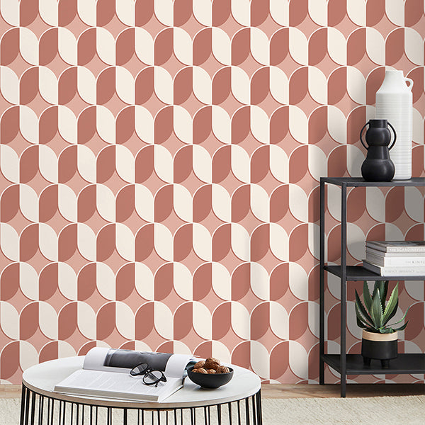 Lindy Blush by Fine Decor Retro Geo Wallpaper – Brewster Home Fashions FD43800