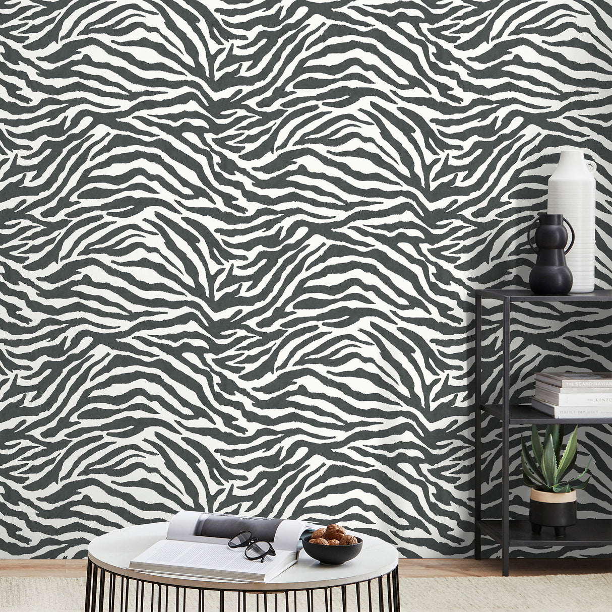 Shoshana Black by Fine Decor Modern Zebra Wallpaper – Brewster Home Fashions FD43801