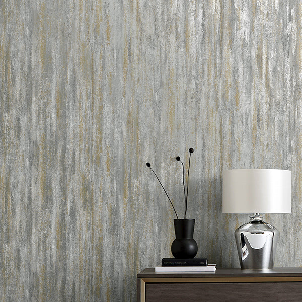 Belen Grey by Fine Decor Textured Stripe Wallpaper – Brewster Home Fashions FD43811