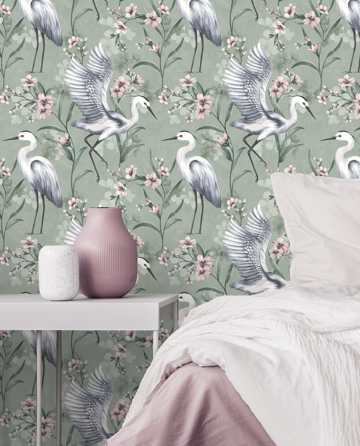 Simonetta Seafoam by Fine Decor Heron Wallpaper – Brewster Home Fashions FD43826
