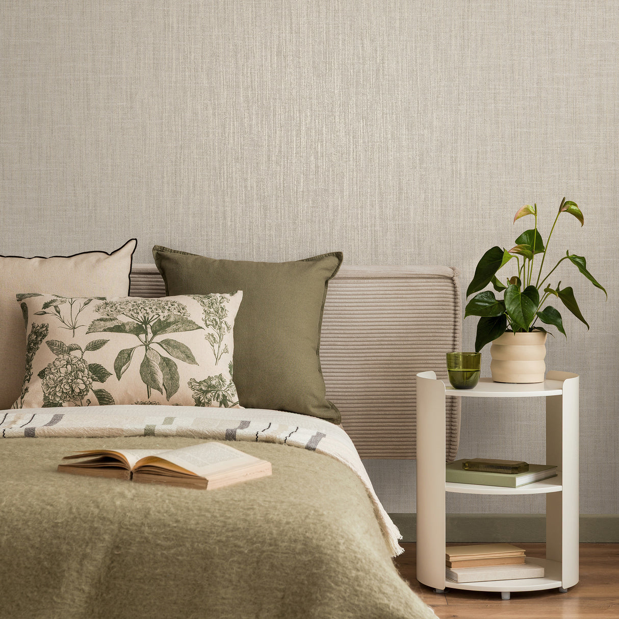Adira Neutral Grey-Brown by Fine Decor Faux Linen Modern Fabric Texture Non Woven Strippable Washable Unpasted Residential Wallpaper Roll - FD43936