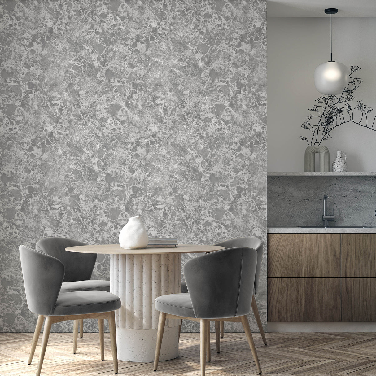 Amell Dark Grey Fine Decor Roma Marble Stone Abstract Non Woven Unpasted Washable Strippable Wallpaper Roll 20.5-in x 33-ft Great Britain - FD43950