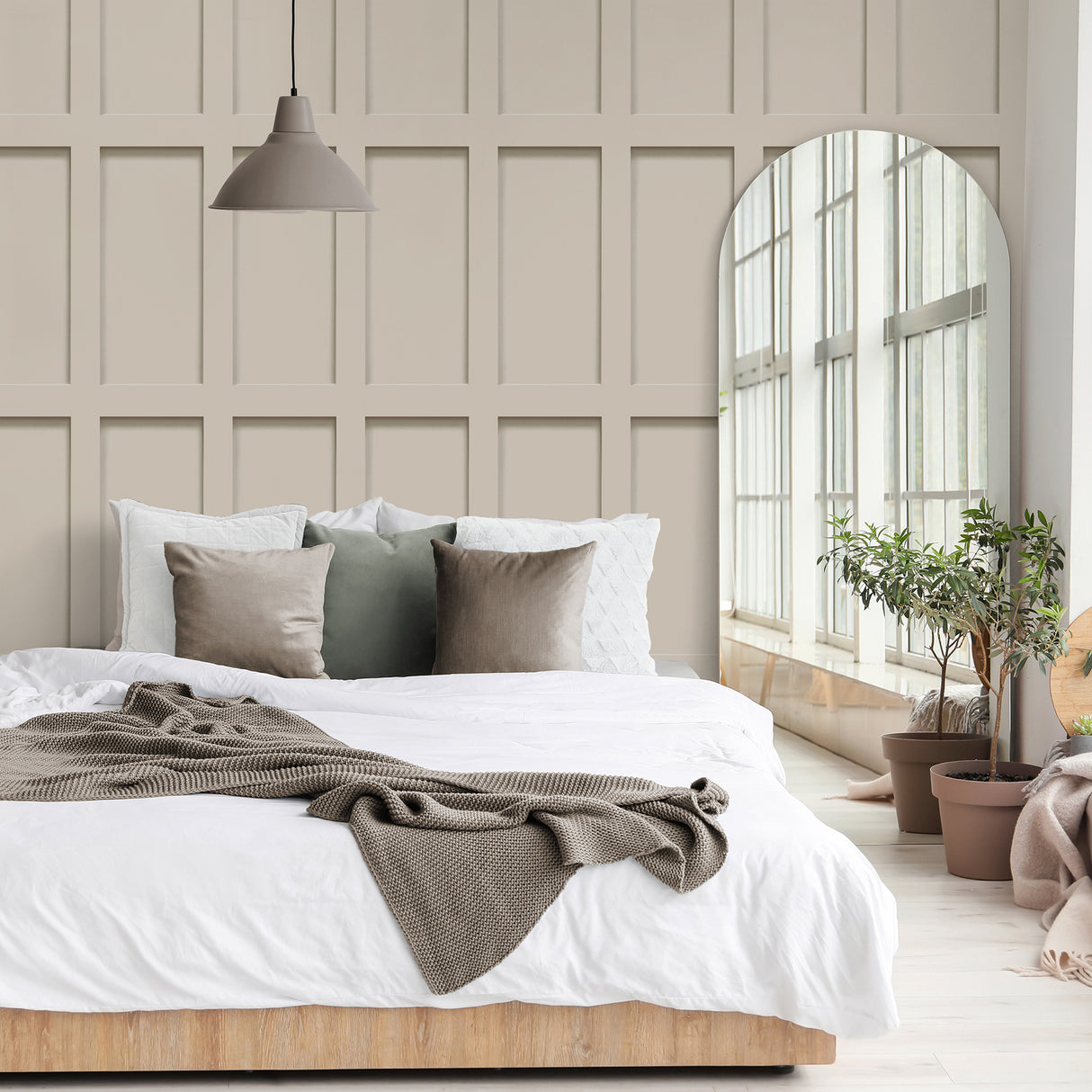 Conall Beige by Fine Decor Rectangular Wood Panel Wallpaper Masculine Graphics Non Woven Unpasted Strippable 20.5-in by 33-ft Roll - FD43963
