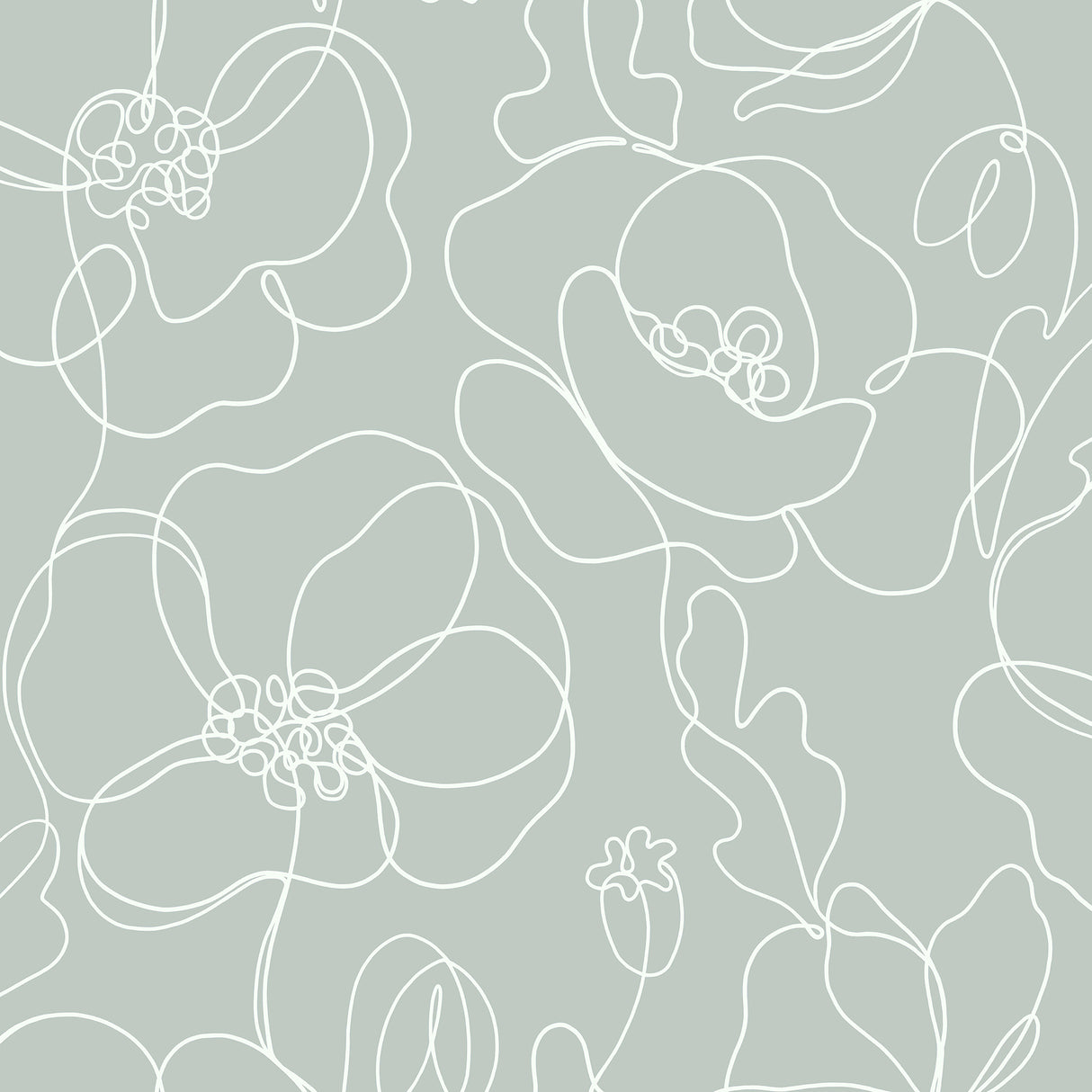 Cyrene Sage Linear Floral Wallpaper by Fine Decor - FD43965