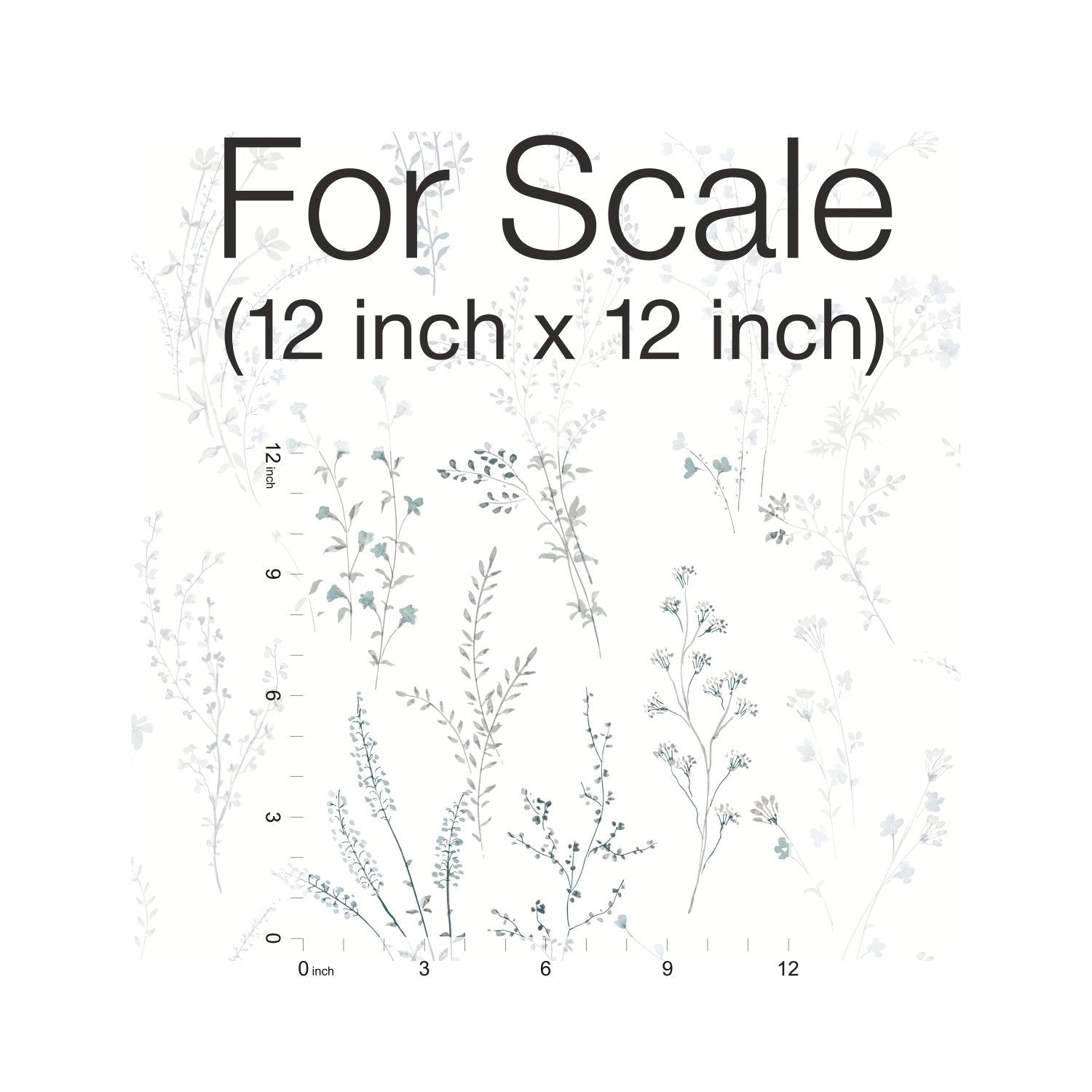 Wildflower Sprigs Blue & Green Wallpaper with Bohemian Floral Motif - York FH4027