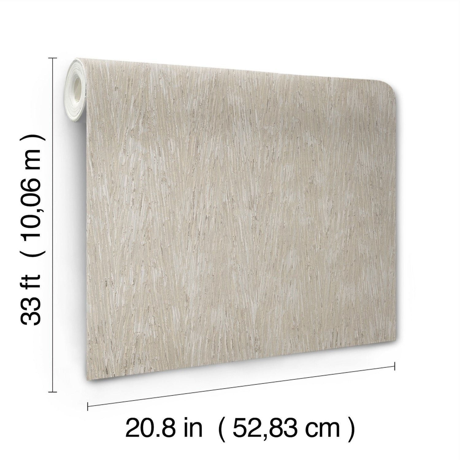 Gilded Plume Warm Grey Wallpaper with Metallic Textured Plume Pattern - York FM1003