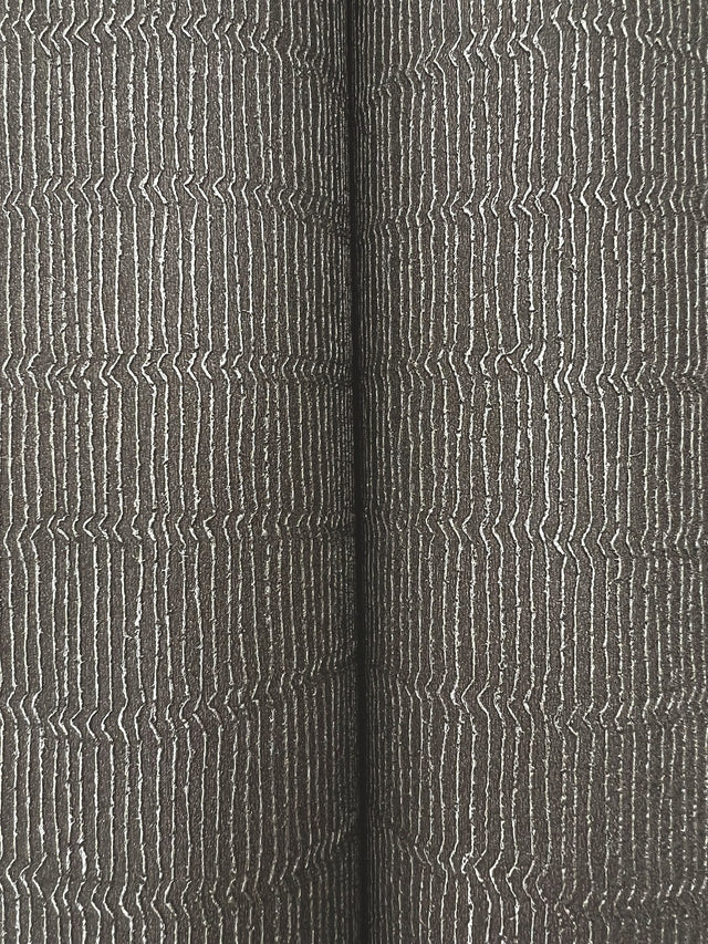 Tectonic Texture Black & Silver Wallpaper with Metallic Modern Striped Pattern - York FM1011