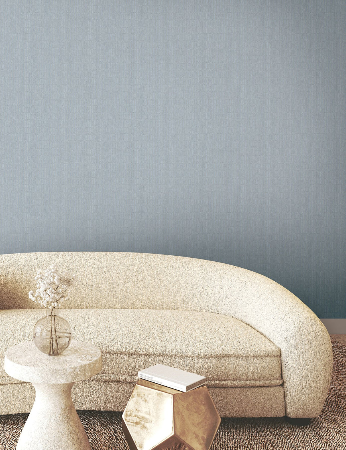 Tectonic Texture Blue & Silver Modern Striped Metallic Wallpaper - York FM1015