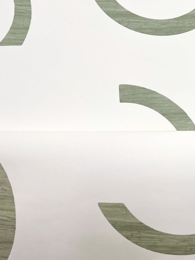 Lunula Green Geometric Non Woven Wallpaper - York FM1021